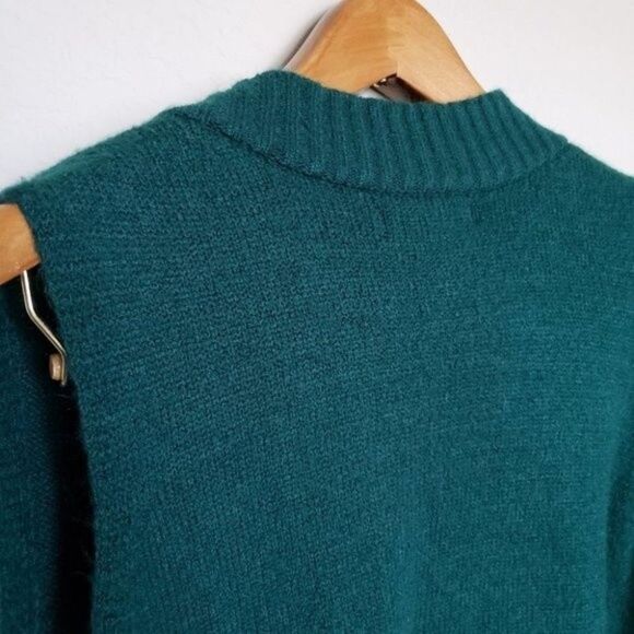 Roaman's green open front long cardigan vest size M - Picture 11 of 12